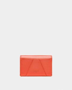 Bally Annye Leather Business Card Holder Orange | XZIJQ6793