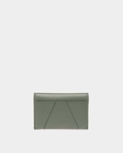 Bally Annye Leather Business Card Holder Green | YCRXI3819