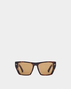 Bally Ashley Geometric Full Rim Sunglasses Brown | HECYK5748