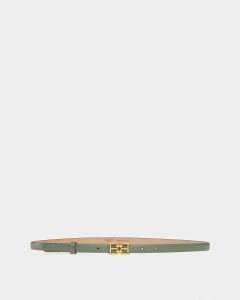 Bally B-Chain Belt Leather Belt Green | OLSKU7138