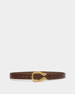 Bally Baroque Leather 4mm Belt Brown | SAPFI6942