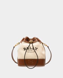 Bally Cleoh Fabric Bucket Bag Brown | BULHI9140