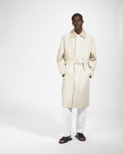 Bally Cotton Belted Coat Beige | UBNZH1840