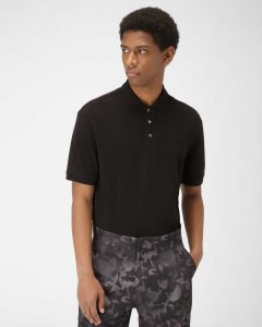 Bally Cotton Polo Shirt Black | PBIYH6537