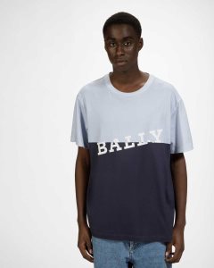 Bally Cotton T-Shirt Blue | JYFZN7698