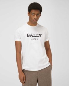 Bally Cotton T-Shirt White | CANHX4291