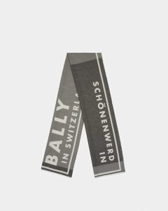 Bally Cotton Viscose And Wool Scarf Grey | CXUYM3984