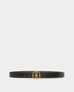 Bally Emblem Leather 35mm Belt Black | KNWOA7042