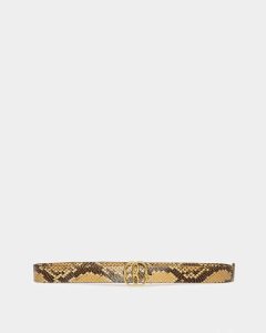 Bally Emblem Printed Python 35mm Belt Brown | FEMWQ8691