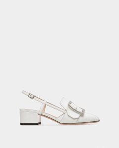 Bally Jasmine Leather Slingback Pumps White | AECQK3687