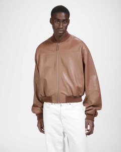 Bally Leather Blouson Bomber Jacket Brown | VYFNQ2713