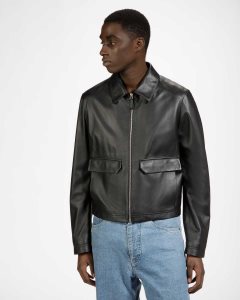 Bally Leather Patch Pocket Jacket Black | KRSWH5286