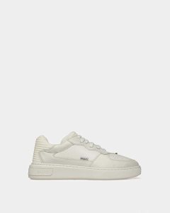 Bally Mark Leather And Fabric Sneakers White | GKUMY2460