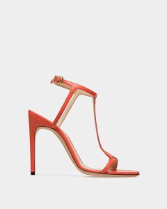 Bally Natalia Leather Sandals Orange | FYRGB1876