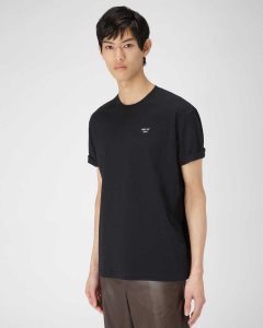 Bally Organic Cotton T-Shirt Blue | ZISJW8509