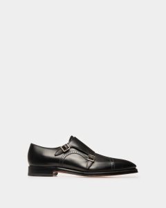 Bally Scardino Leather Monk Strap Shoe Black | DHQKL7154