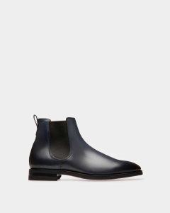 Bally Scavone Leather Boots Blue | JYEAK7481