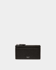 Bally Sythom Leather Business Card Holder Black | DCKYM1675