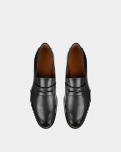 Bally Webb Calf Leather Penny Loafer Black | LEPOB7034