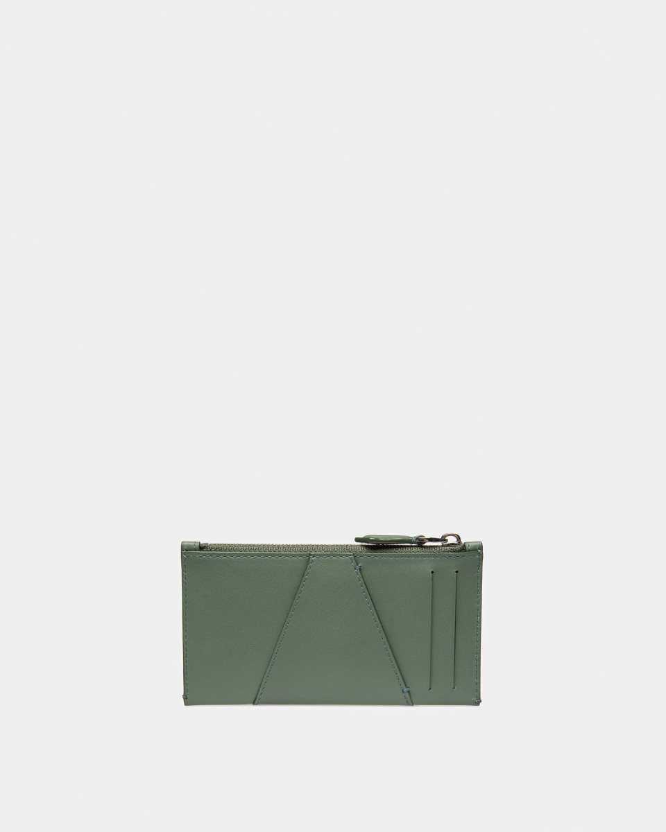 Bally Adley Leather Business Card Holder Green | NYWEJ3098