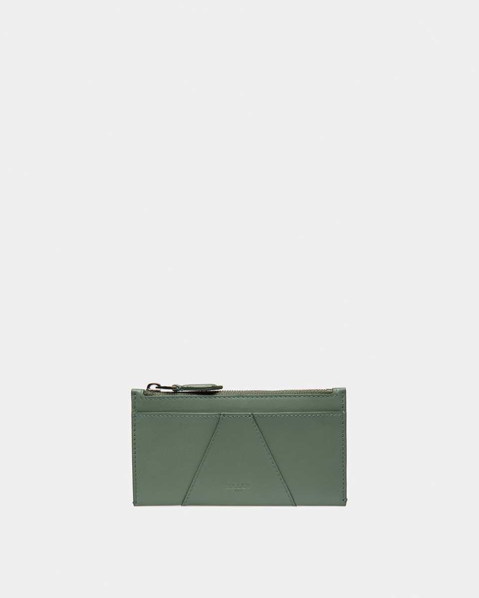 Bally Adley Leather Business Card Holder Green | NYWEJ3098