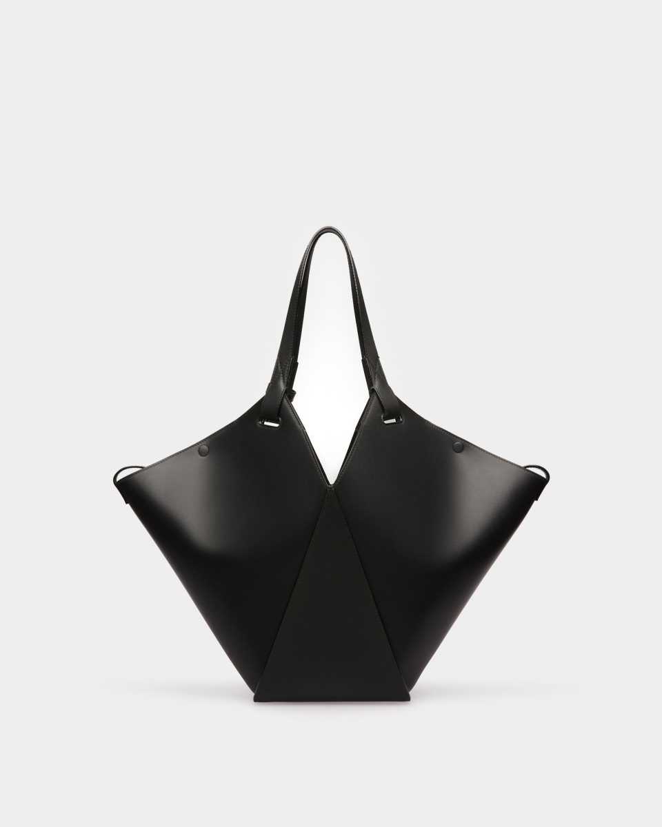 Bally Ahria Leather Tote Black | FJOXH8145