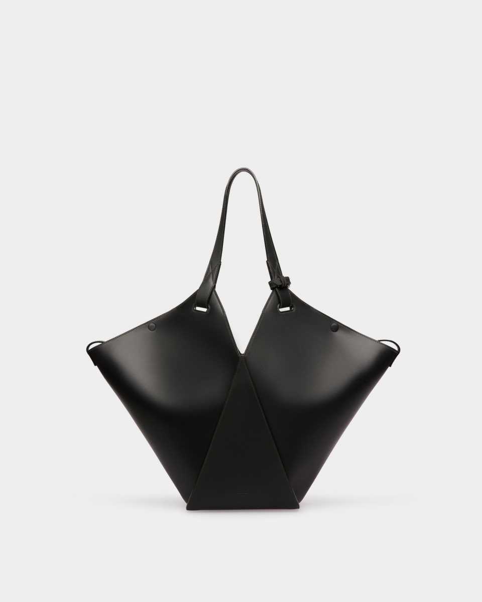 Bally Ahria Leather Tote Black | FJOXH8145