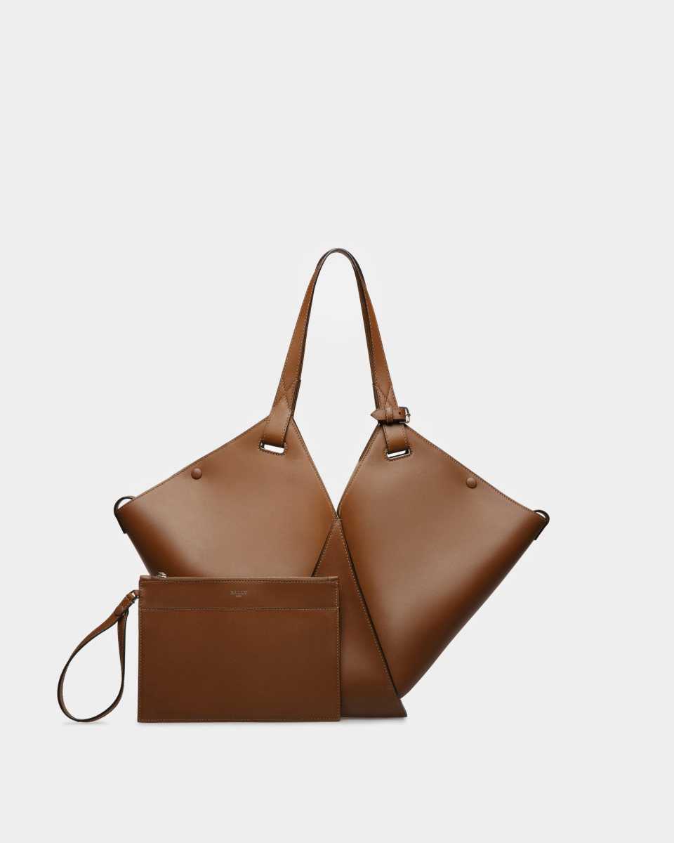 Bally Ahria Leather Tote Brown | SNFRD2416