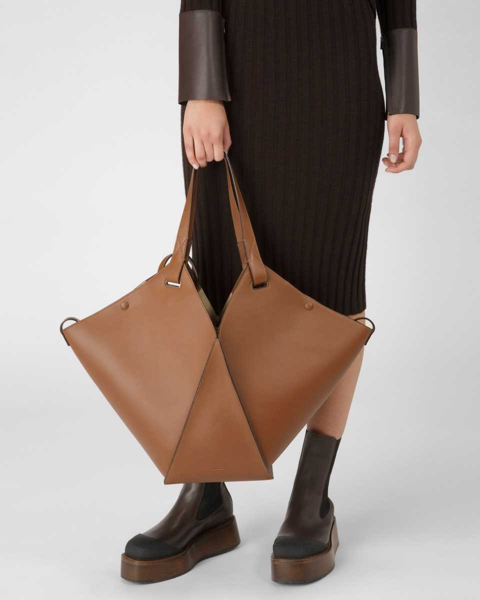 Bally Ahria Leather Tote Brown | SNFRD2416