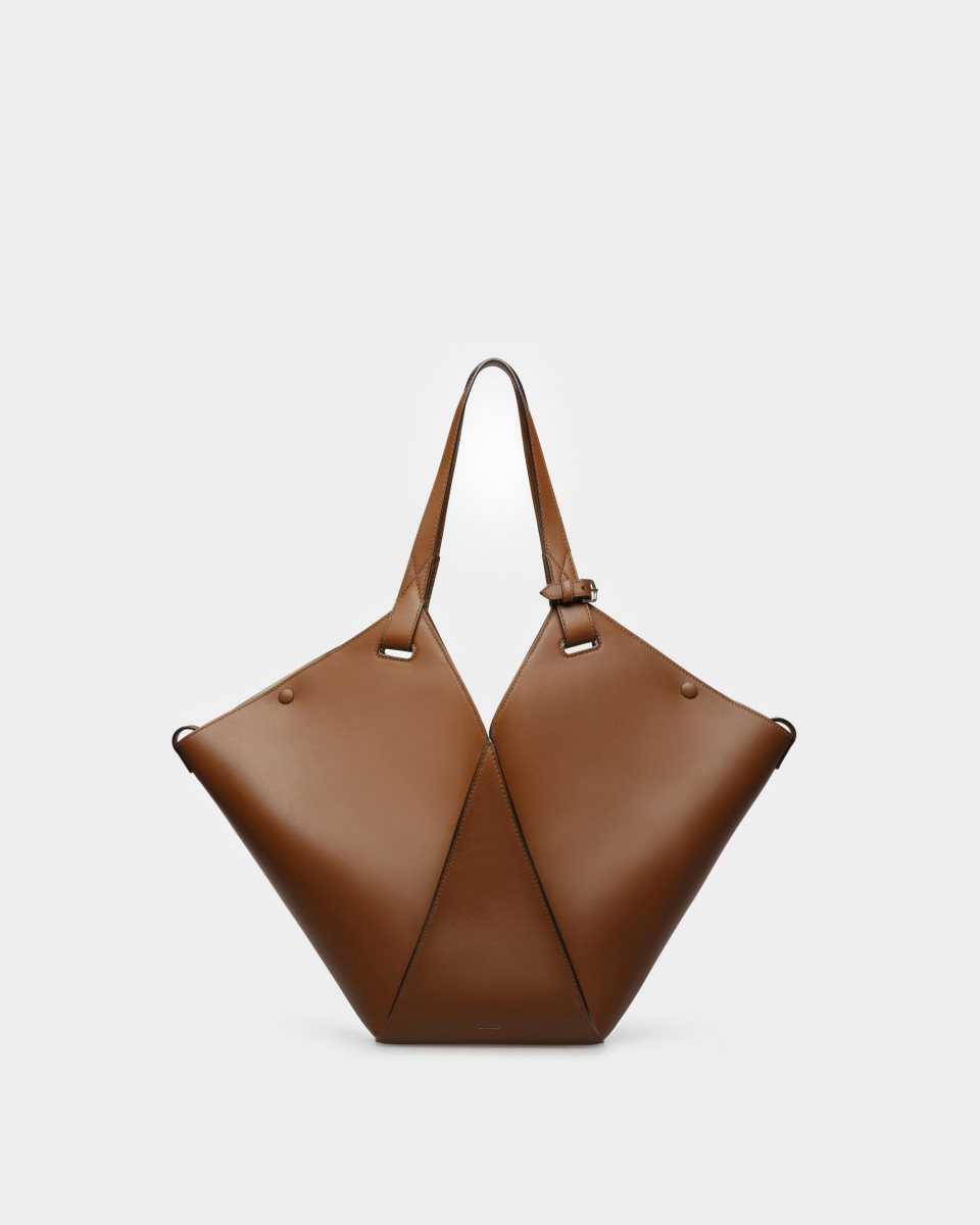 Bally Ahria Leather Tote Brown | SNFRD2416