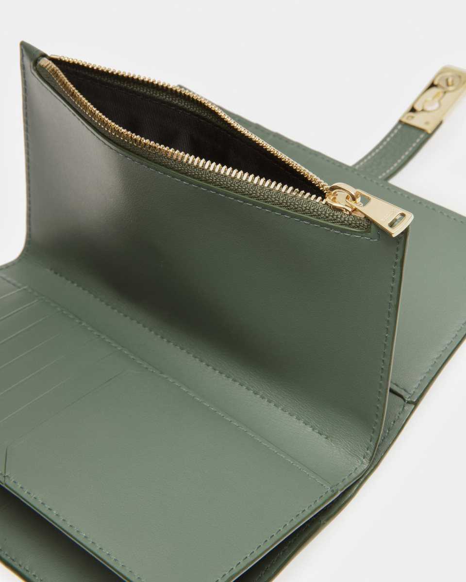 Bally Amber Leather Wallet Green | DYNSH8317