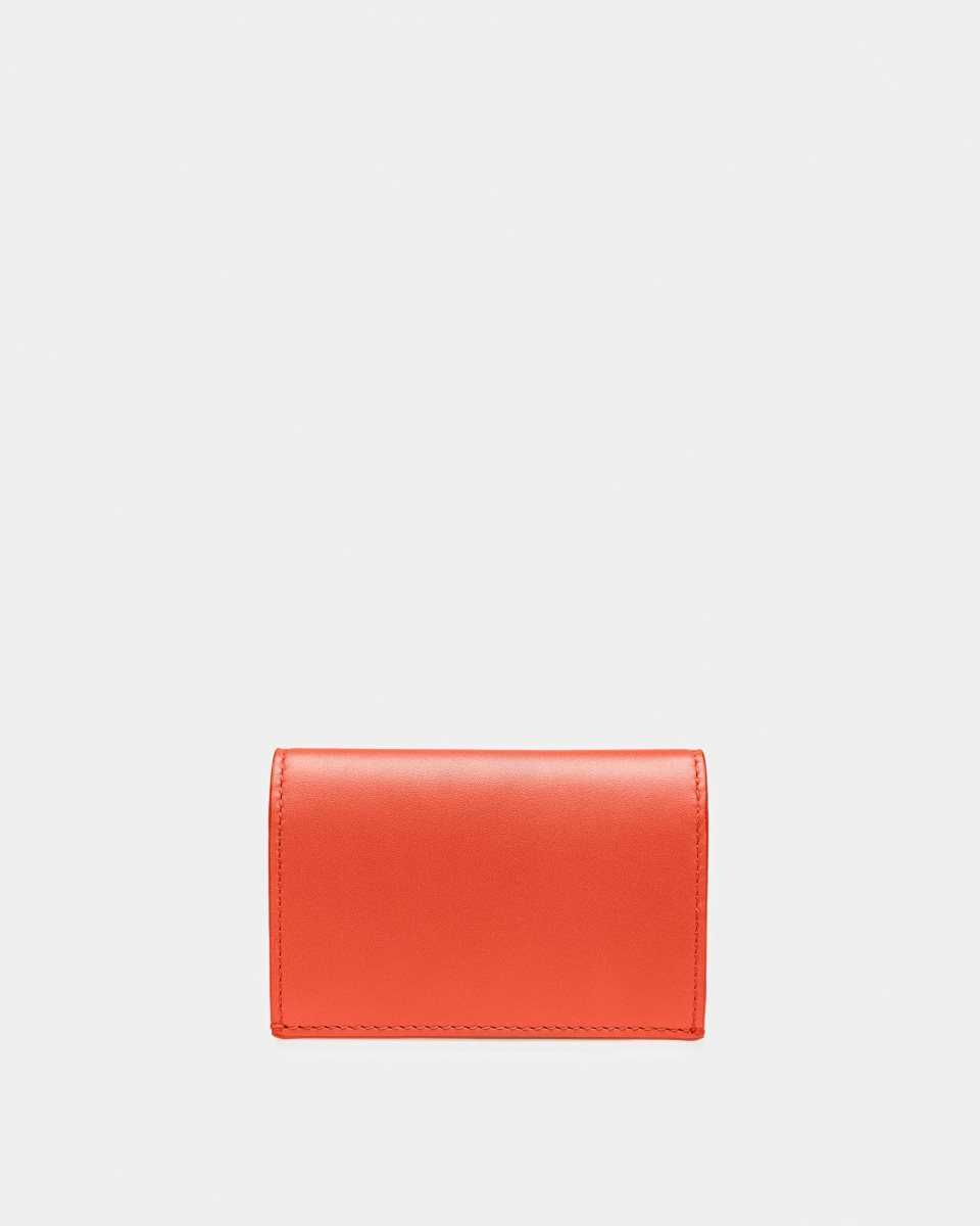 Bally Annye Leather Business Card Holder Orange | XZIJQ6793