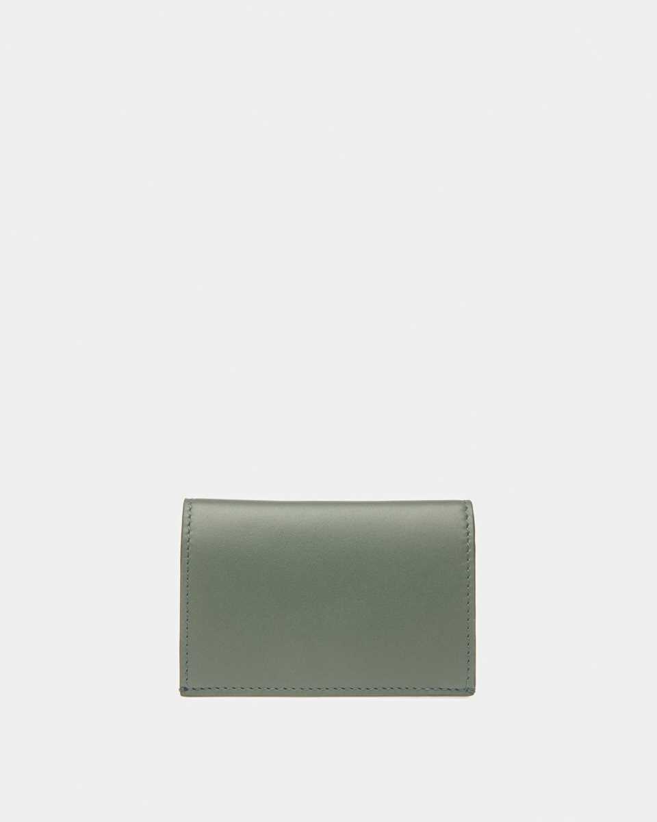 Bally Annye Leather Business Card Holder Green | YCRXI3819