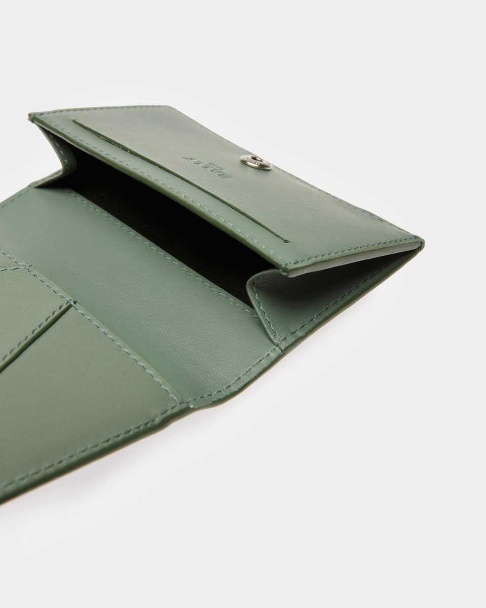 Bally Annye Leather Business Card Holder Green | YCRXI3819