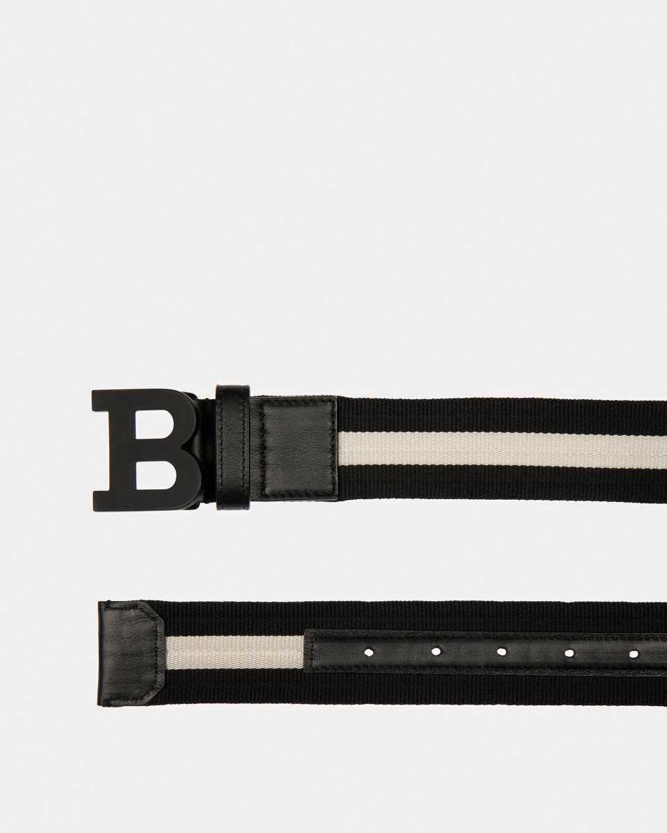 Bally B-Buckle Fabric And Leather 40mm Belt Multicolor | DZQIJ6081