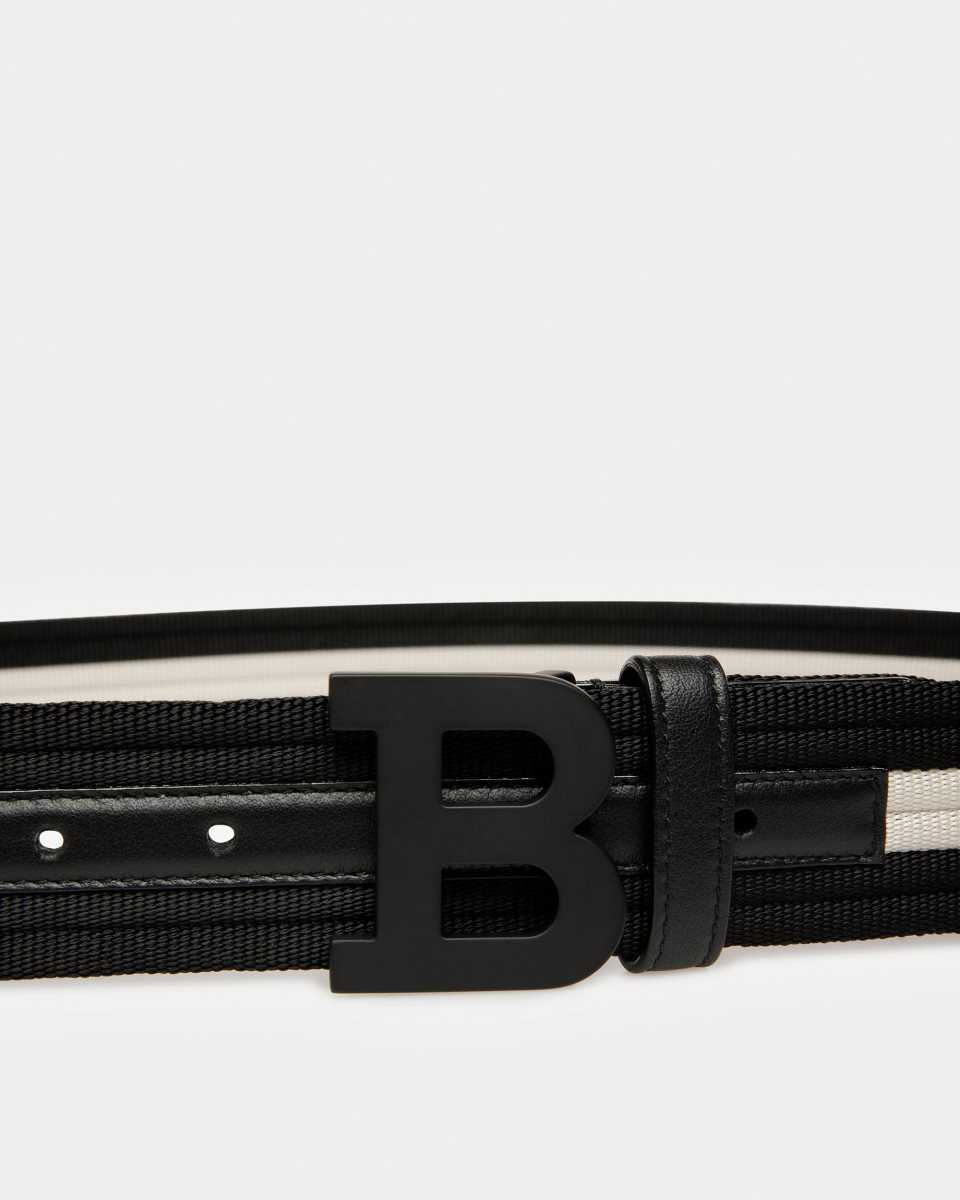 Bally B-Buckle Fabric And Leather 40mm Belt Multicolor | DZQIJ6081