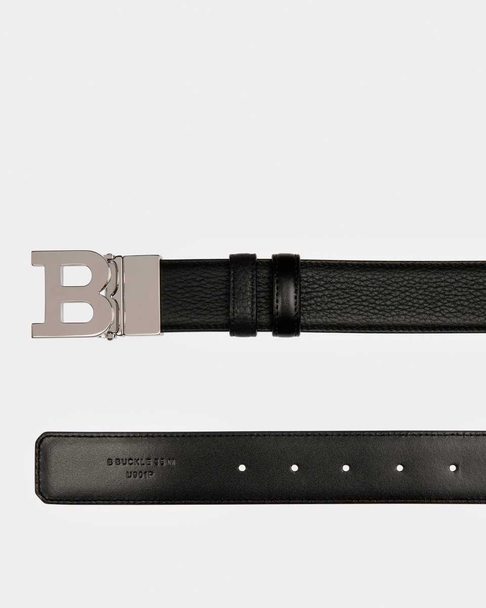 Bally B Buckle Leather Belt Black | OZIMU3401