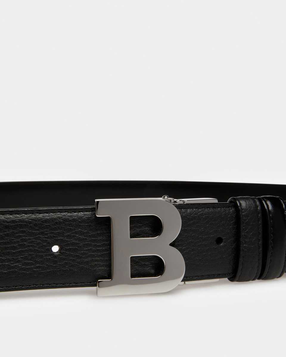 Bally B Buckle Leather Belt Black | OZIMU3401