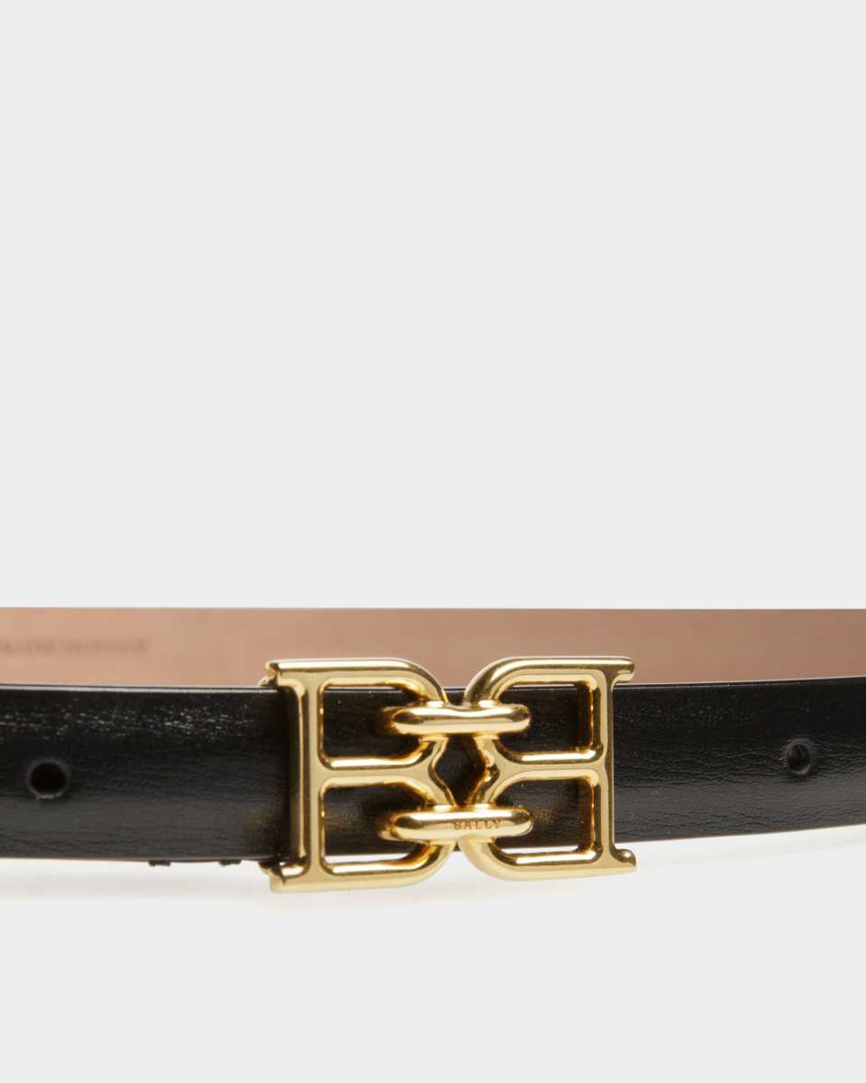 Bally B-Chain Leather 15mm Belt Black | LWHYK9831