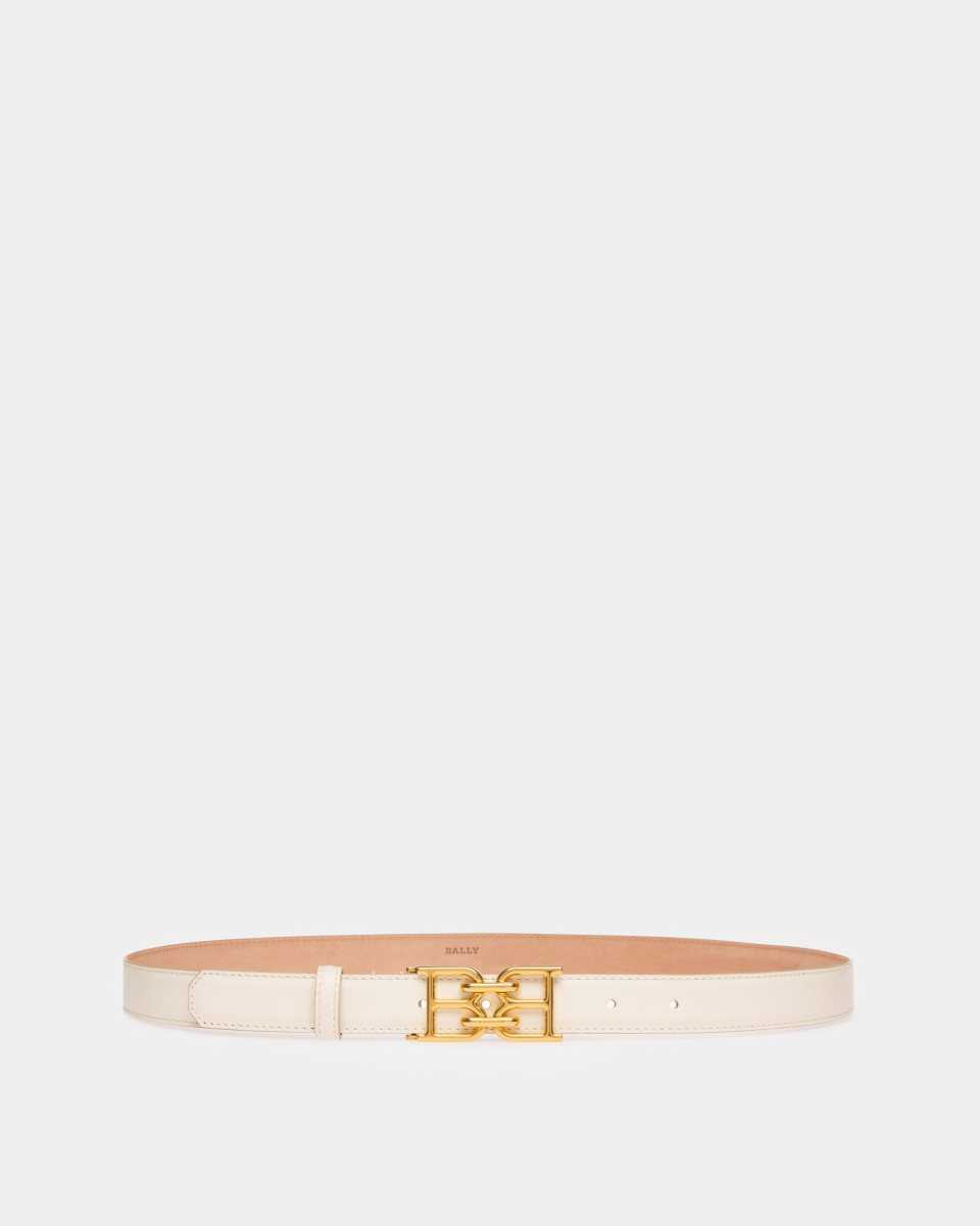 Bally B-Chain Leather 15mm Belt White | KXDSV8250