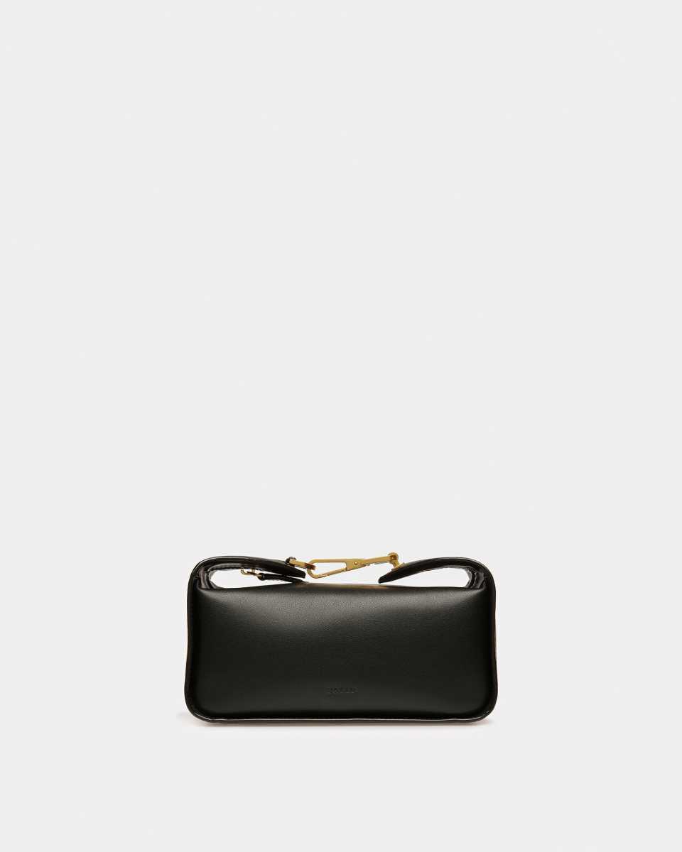 Bally B-Hook Leather Shoulder Bag Black | PVDQJ9085