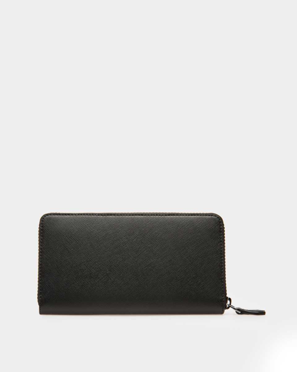 Bally Balen Recycled Leather Travel Wallet Black | JPAQK9465