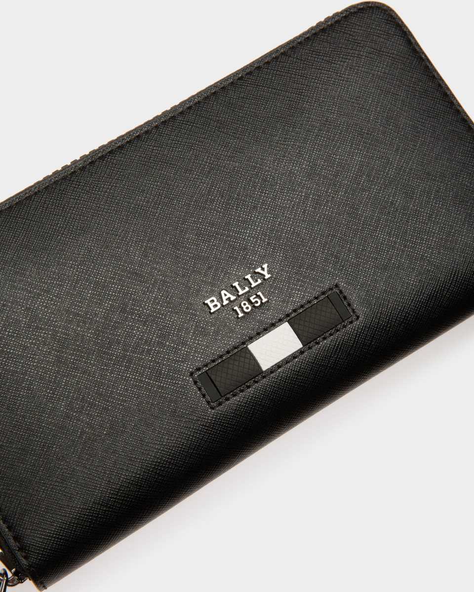 Bally Balen Recycled Leather Travel Wallet Black | JPAQK9465