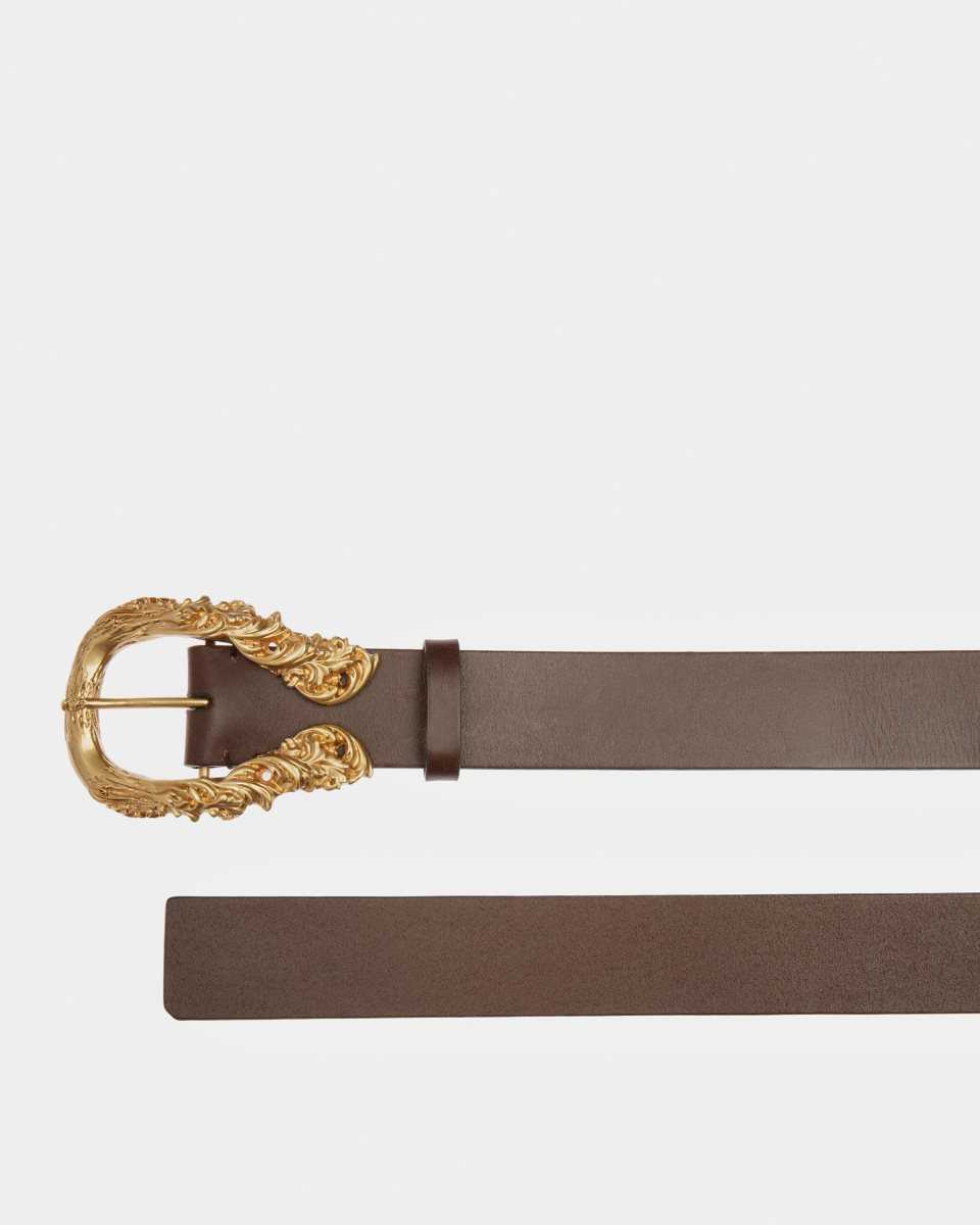 Bally Baroque Leather 4mm Belt Brown | SAPFI6942