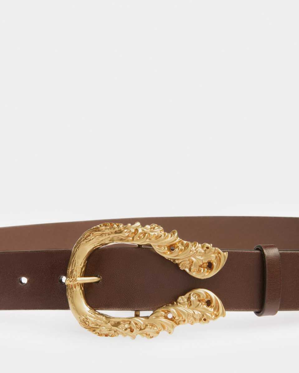 Bally Baroque Leather 4mm Belt Brown | SAPFI6942