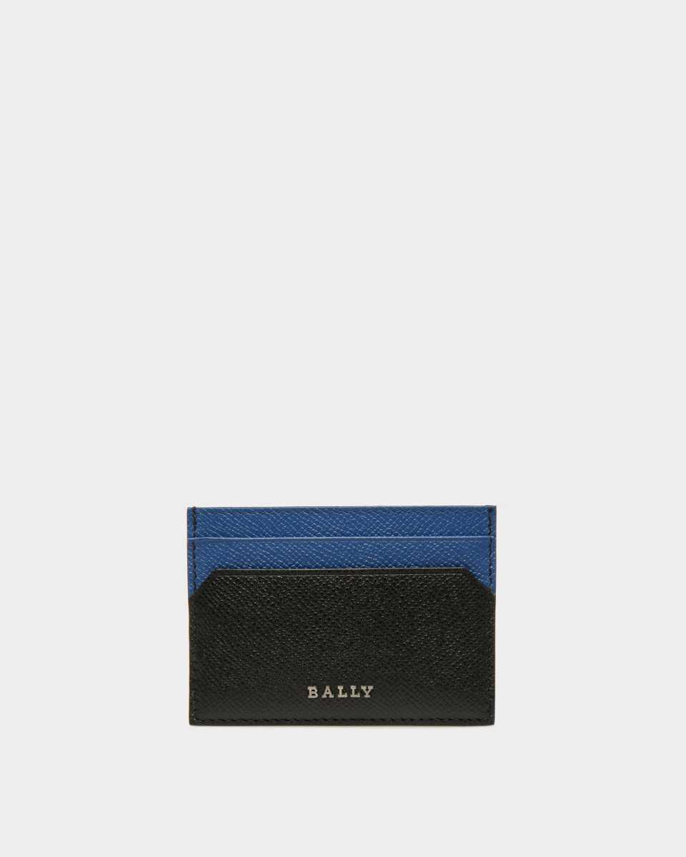 Bally Bhar Embossed Leather Card Holder Black | EARKZ8406