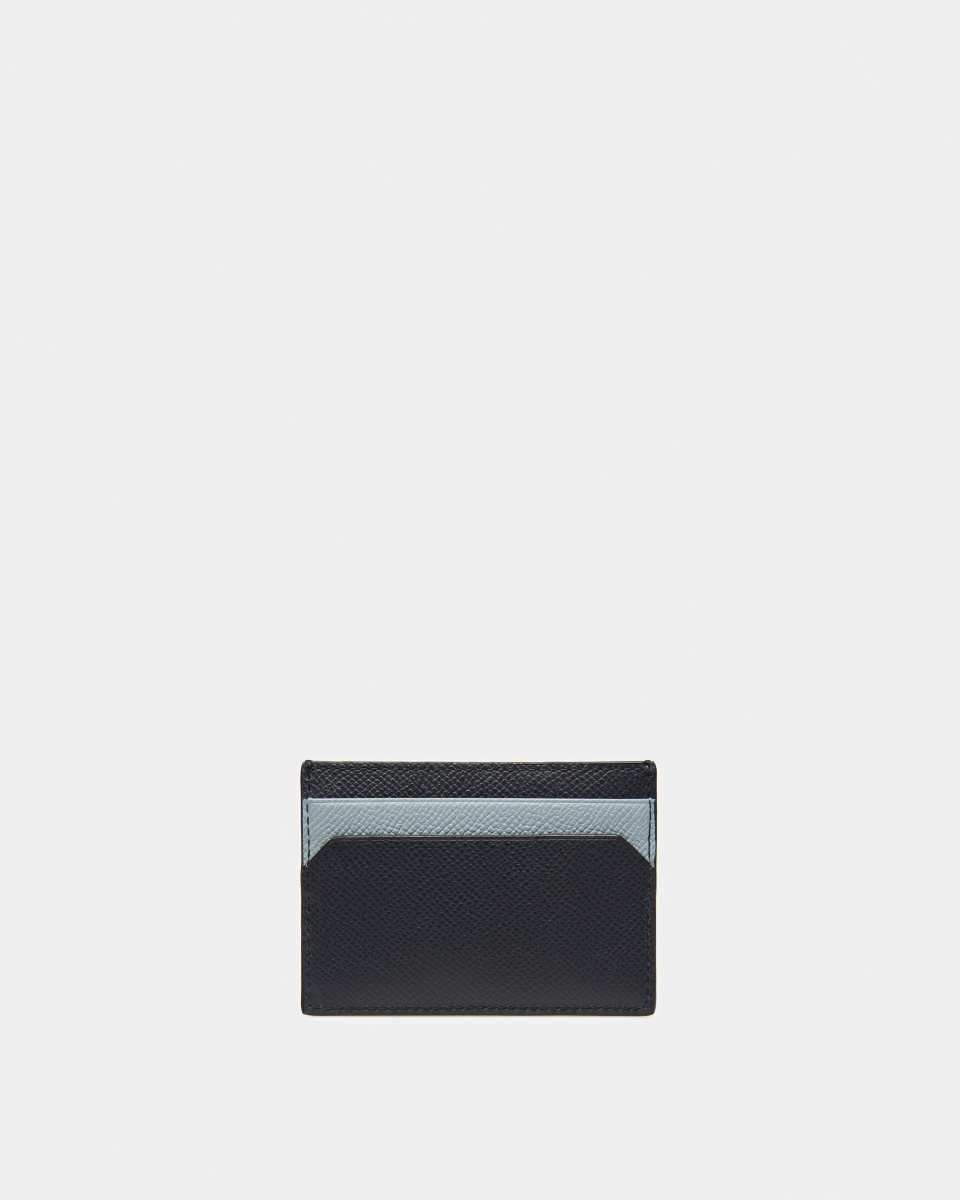 Bally Bhar Leather Business Card Holder Blue | TCKFQ3519