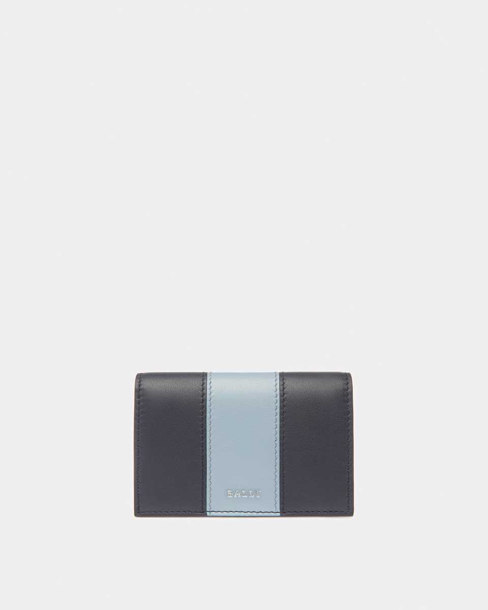 Bally Bhar Leather Business Card Holder Blue | TCKFQ3519