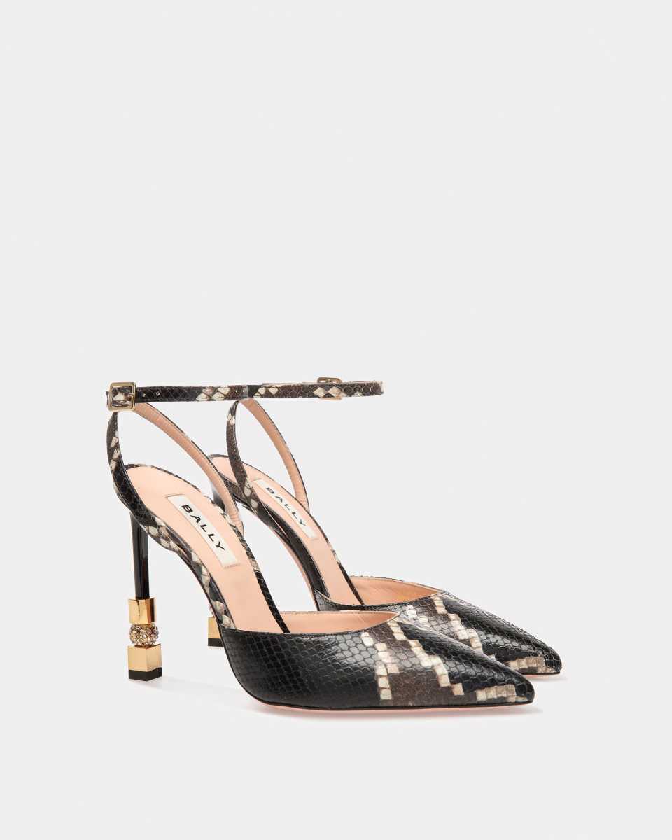 Bally Block Ankle Strap Pump Black | CRIKF6702