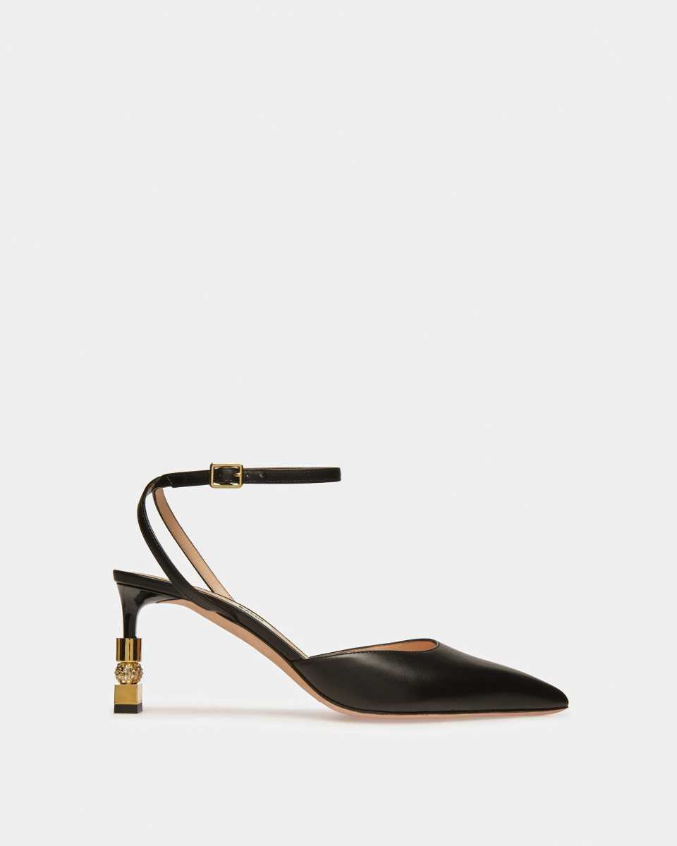 Bally Block Ankle Strap Pump Black | CRIKF6702